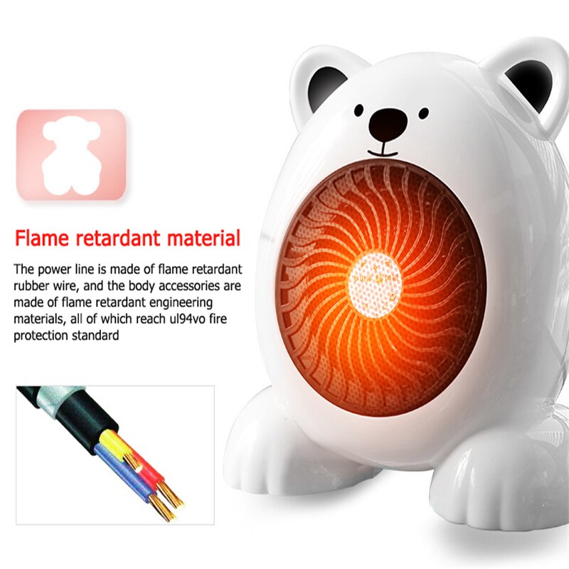 Mini Fan Heater Desktop Household Electric Heater Cartoon Bear Fast Heating fan Warm Machine for Winter Small Desktop Heaters