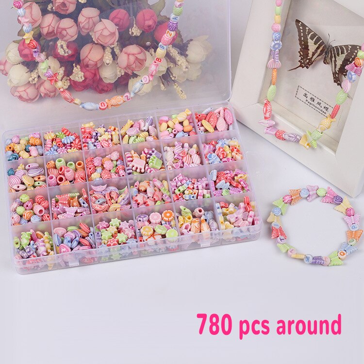 13 arten DIY Handgemachte Perlen Spielzeug mit Zubehör einstellen Mädchen Weben Armbinde Schmuck, Der Spielzeug Pädagogisches Spielzeug für freundlicher: D