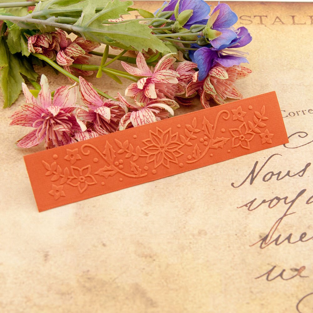Flowers Vine Plastic Embossing folders Stencils for Scrapbooking DIY Template Making Photo Album Card Handmade Decor 15x3 cm