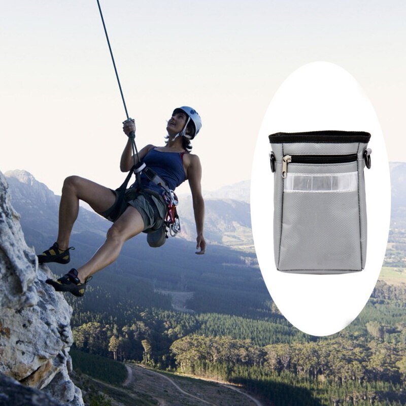Outdoor Chalk Powder Bag Adjustable Belt Climbing Gymnastics Rock Chalk Bag Climbers With Drawstring Closure