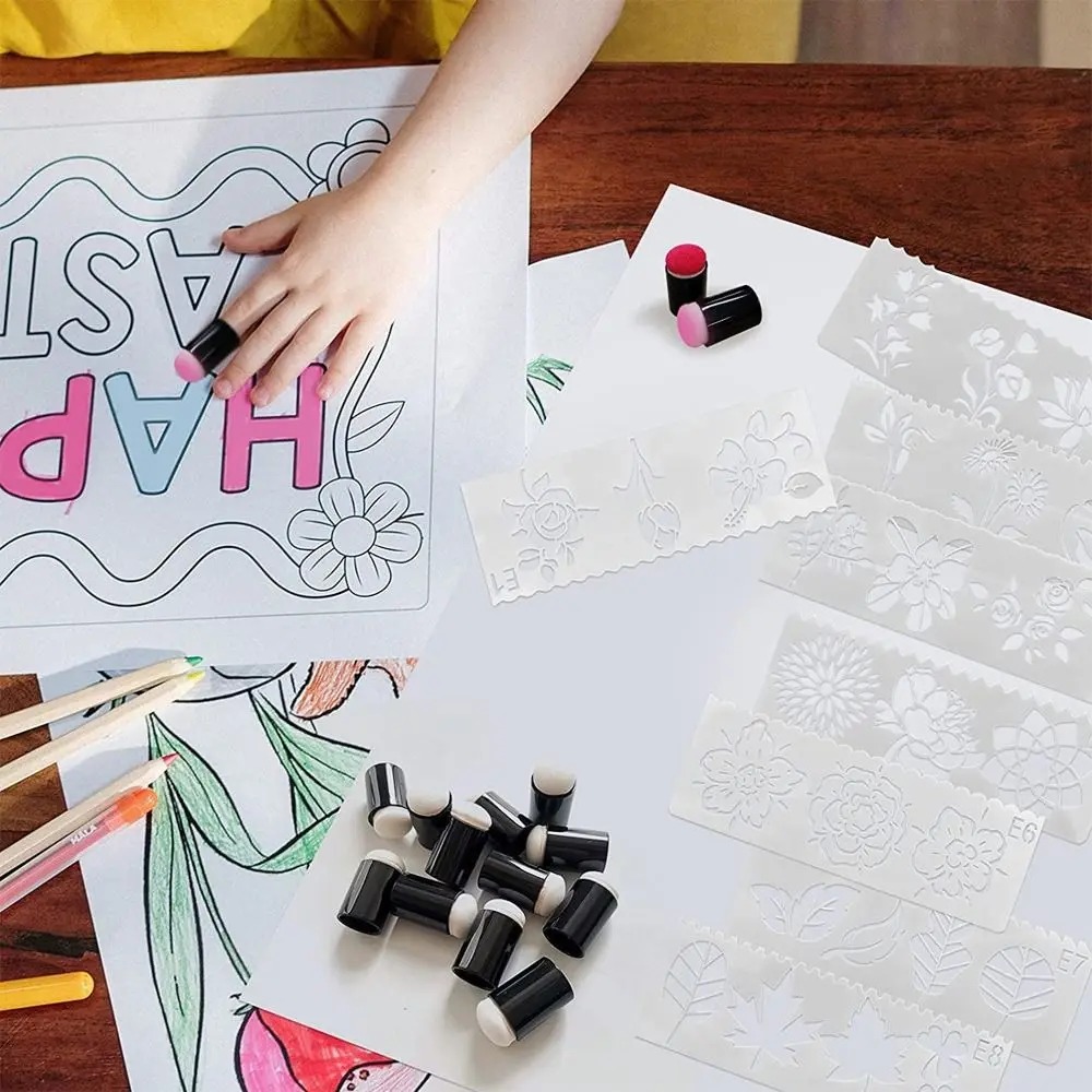 Esponja para pintar con los dedos, esponja de espuma para aplicar tinta, tinta, tintado, tintado, bricolaje, juego de manualidades, herramientas de pintura, 10 piezas