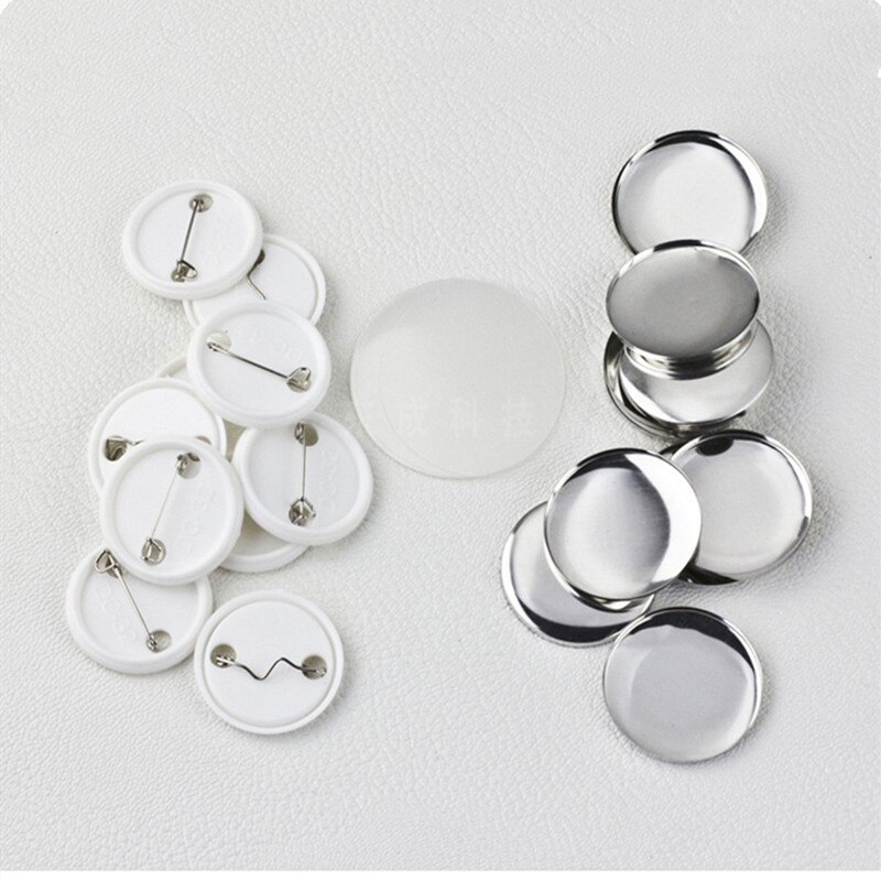 10Pcs 32,37 Mmplastic Metal Blank Badge Pin Button Parts Benodigdheden Voor Kleding Badge Button Maker Metalen Diy Ambachten Materialen
