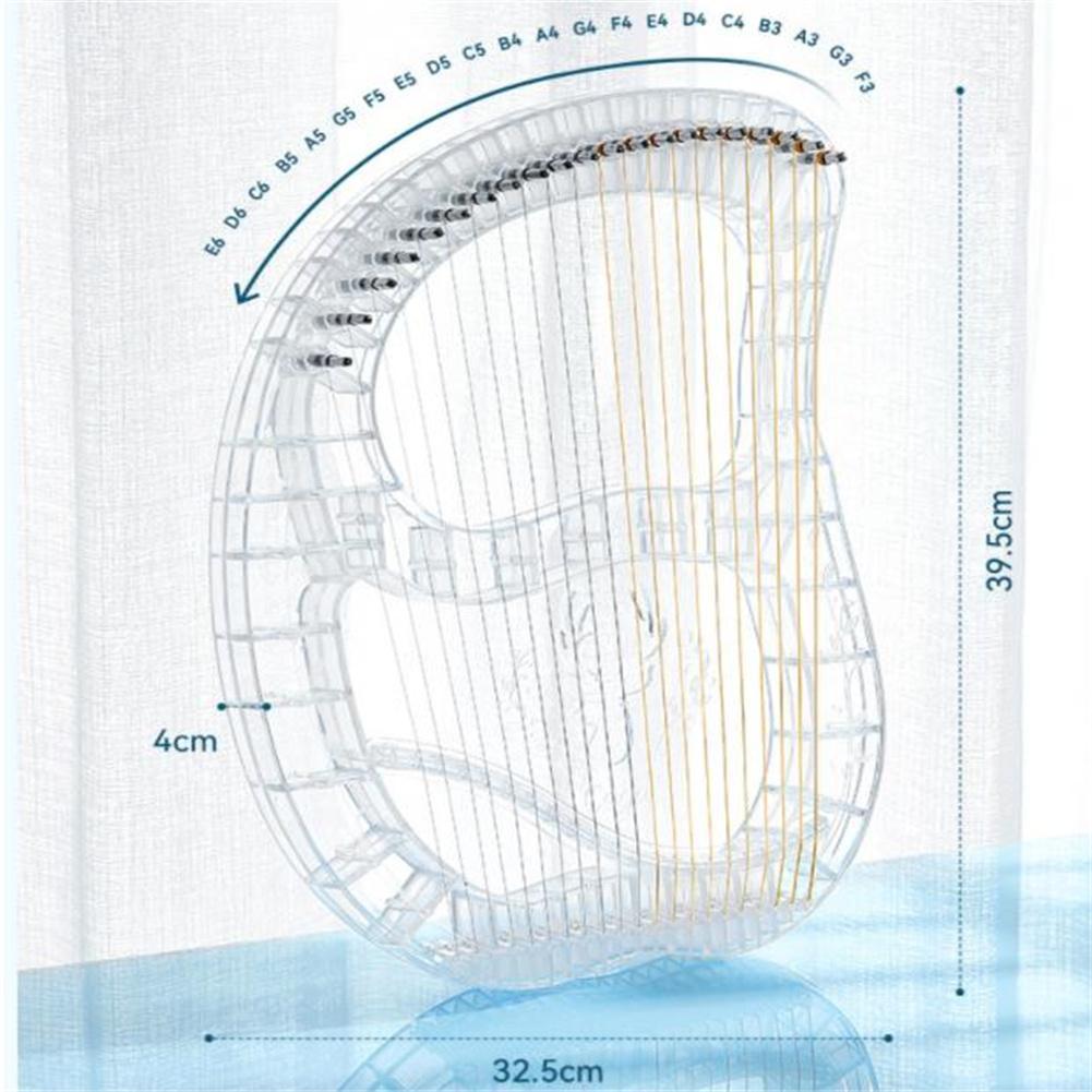 21 Snaren Harp High-End Roest-Proof Piano Lichaam Transparante Lier Piano Harp Muzikale Beginner Instrument Met Bijpassende