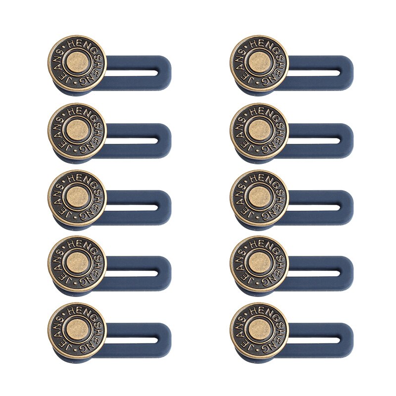 Extenseur de boutons en métal pour pantalons, 10 pièces, outils de couture gratuits, réglables, rétractables, réutilisables: 11