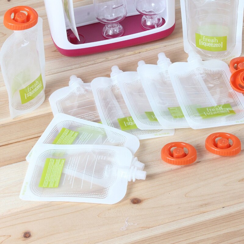 10 stuks Herbruikbare Vers Geperst Zakjes voor baby Spenen Voedsel Puree Hervulbare Squeeze opbergtas Voedsel Pouch