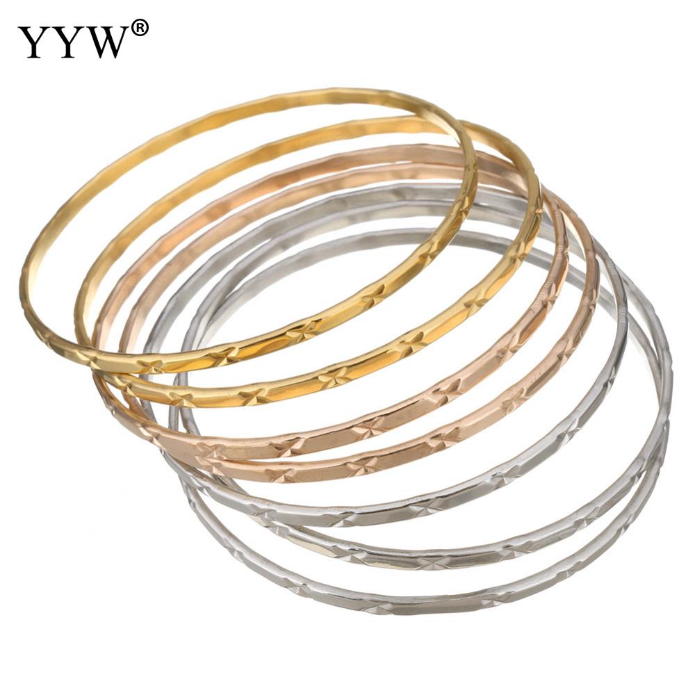 Party Meisje Sieraden Armbanden Bloem Cut Rvs Armbanden &amp; Bangle Set Voor Vrouwen 7 stks/set