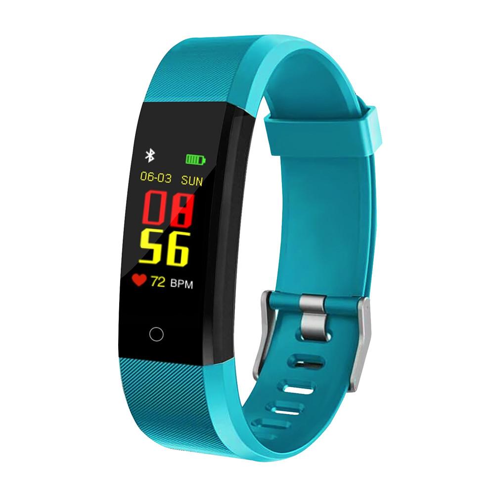 ID115 PLUS Color Screen Smart Bracelet Sports Pedometer Watch Fitness Running Walking Tracker Heart Rate Pedometer Smart Band: Green