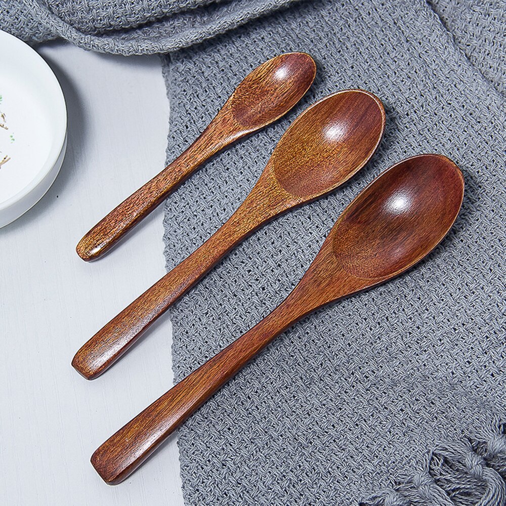 Wooden Spoon Bamboo Kitchen Cooking Utensil Tool Soup Teaspoon Catering Kids Spoon kitchenware for Rice Soup
