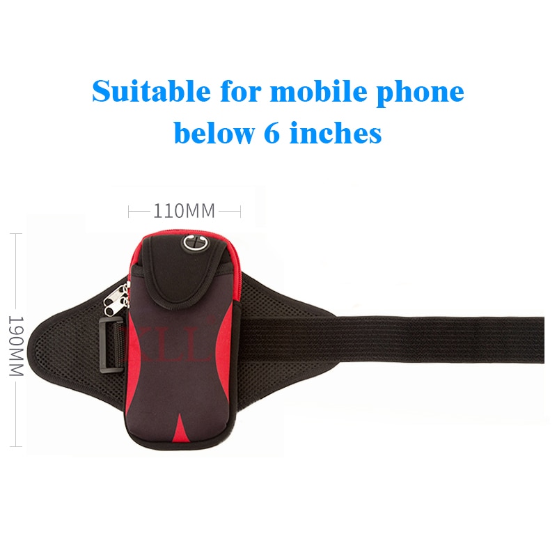 6 tommer sports løbebånd til iphone samsung huawei udendørs gym vandtæt telefon taske armbånd taske sag arm holder cover
