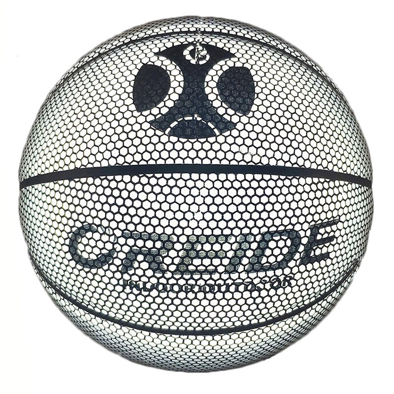 Pelota de baloncesto luminosa, pelota de baloncesto holográfica reflectante, de PU, resistente al desgaste, brillante, juego deportivo nocturno