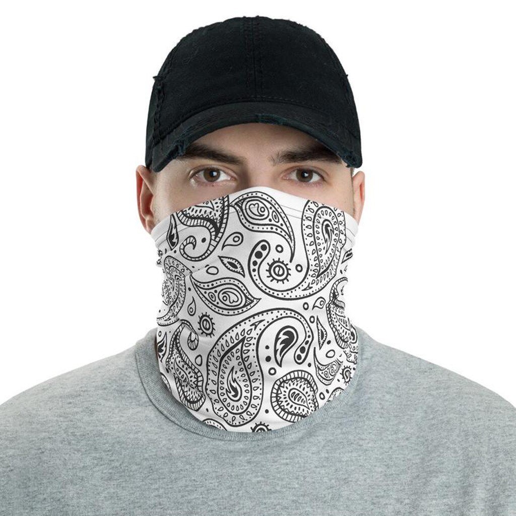 25# Face Cover Scarves Print Elastic Face Scarf Headband Turban Scarf Dust-proof Neck Tube Cycling Face Bandana Magic Hood Scarf: B
