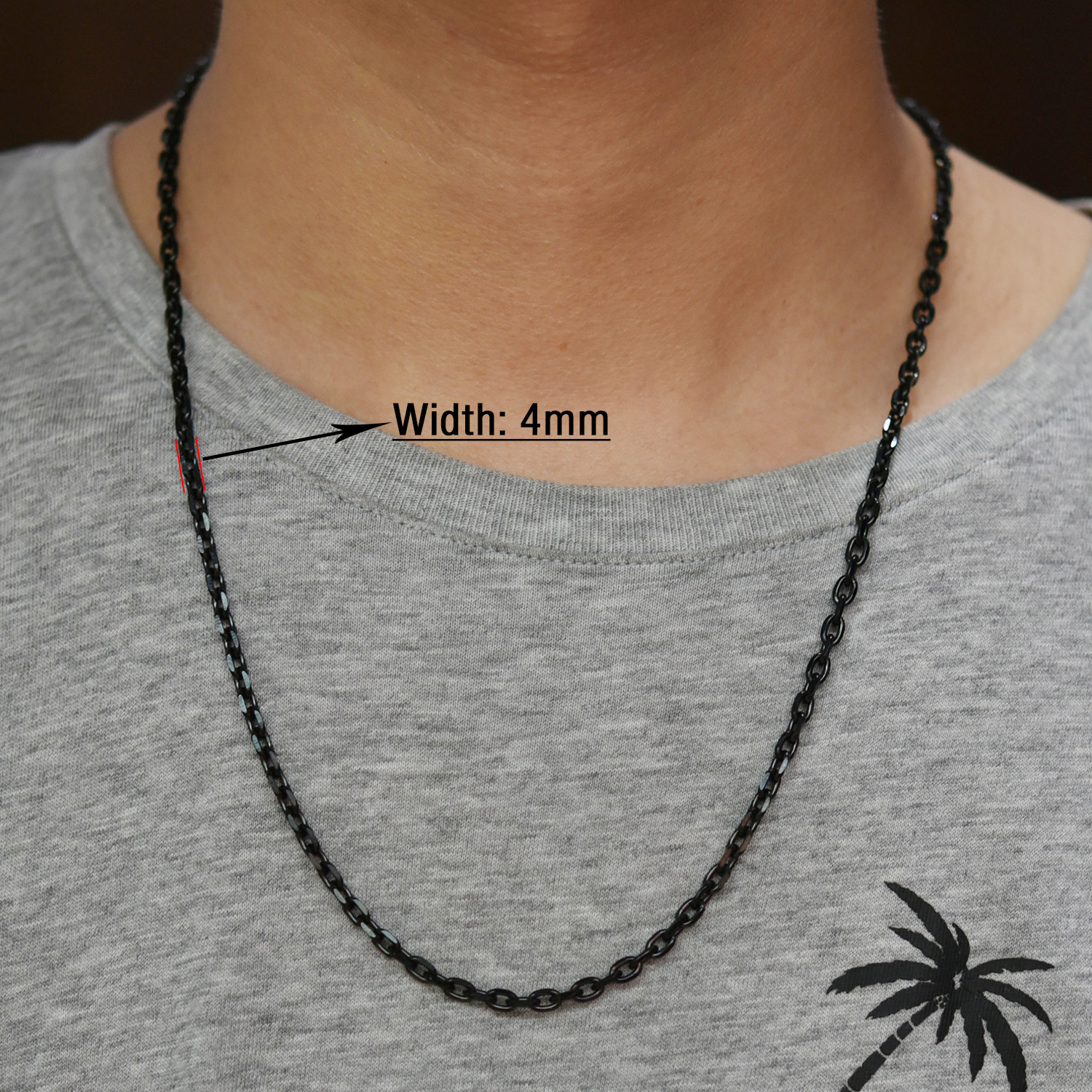 Colar rolo de corrente o de corte de aço inoxidável para homens mulheres cor preta banhado cabo link gargantilha de metal acessórios de joias presente: 90cm / Ouro escuro