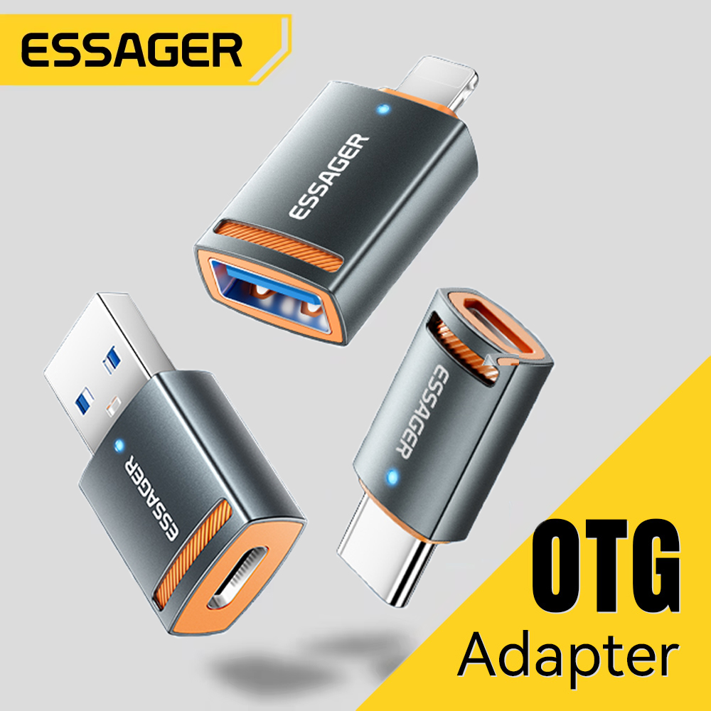 Essager USB3.0 OTG Adapter Typ-C USB-A Micro Buchse auf USB Micro iP Typ-C Stecker Konverter für MacBook Xiaomi iPhone OTG Adapter