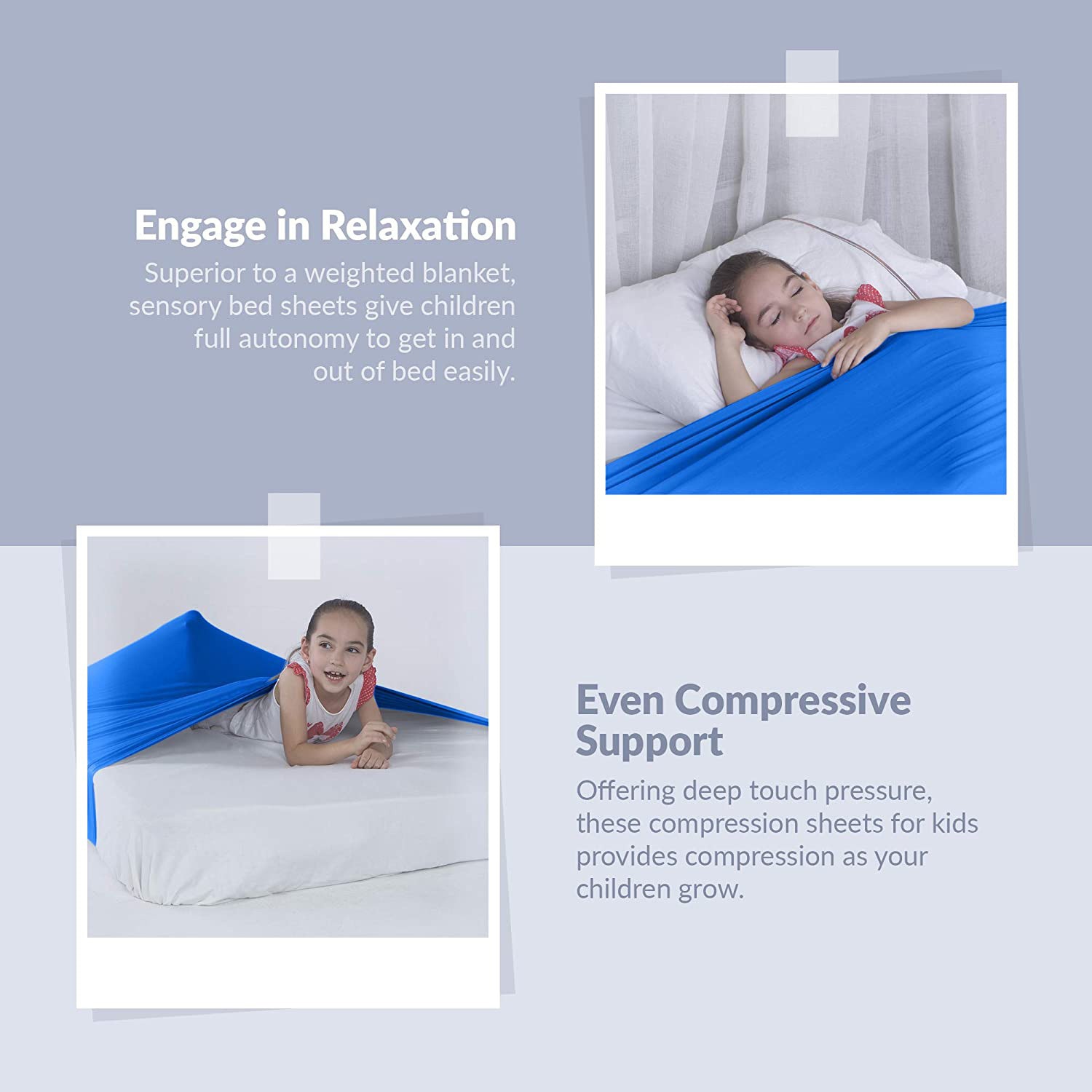 Breathable Sensory Blanket For Kids Ages 5+ Compression Alternative To Weighted Sleeping Appease Anti-kick Sensory Bed Sheet