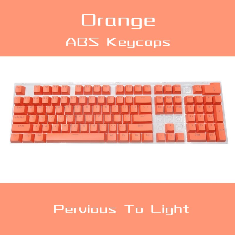 108 Keys 61/87/104/ISO/ANSI Layout OEM Injection ABS Double Shot Keycaps Keyboarde Colorful Transparent Universal Keyboard: Orange
