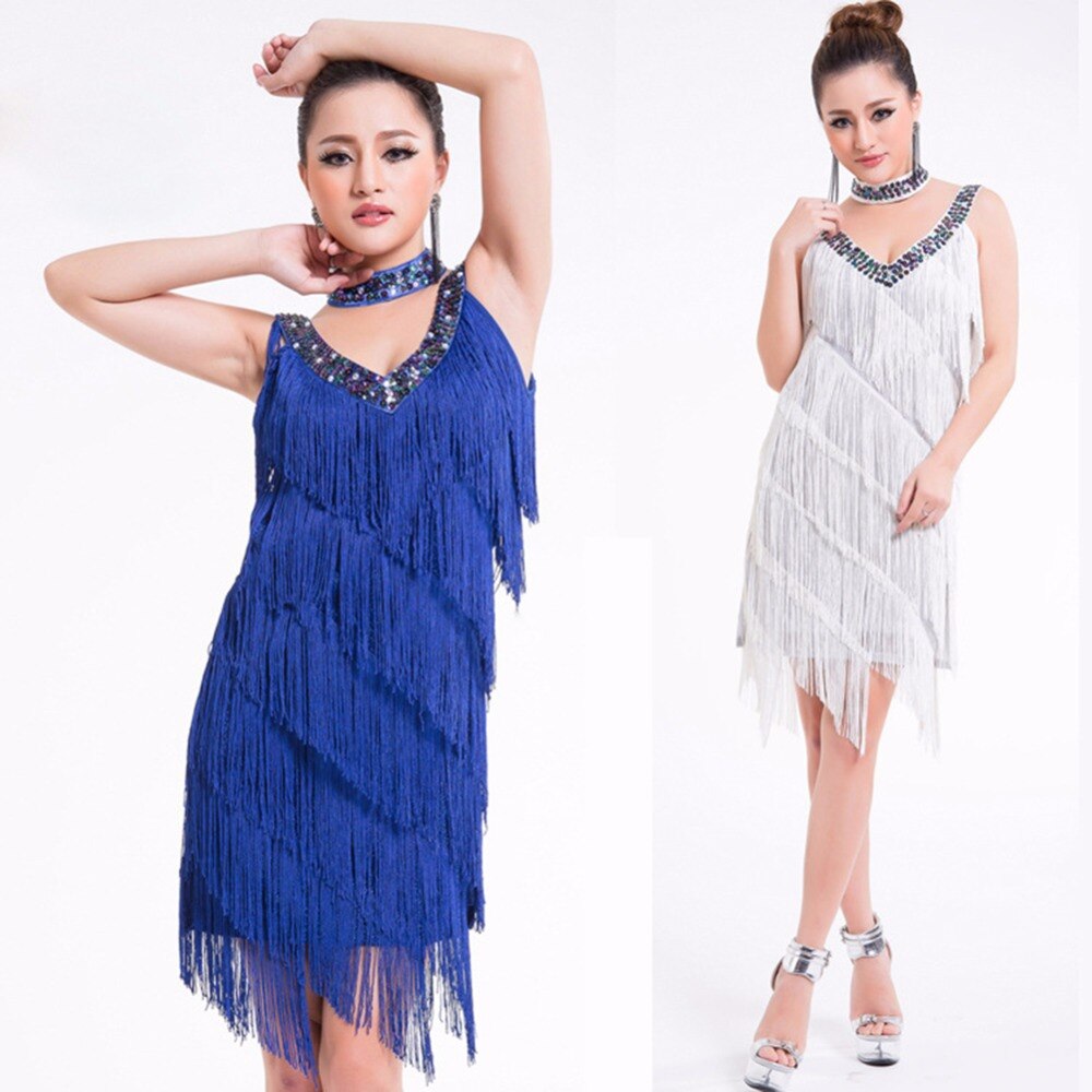 Sexy V-Neck Women's Flapper Dress 1920s Tassel Cocktail Fringe Dress party costumes