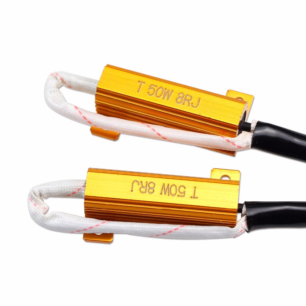H4 50W 8Ohm Headlight Load Resistor Fog Lamps Decoder LED Canbus Connection Resistance Fog Lights Resistor