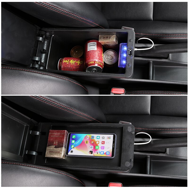 Para caja de reposabrazos KIA Rio/rio 3 + caja de contenido de la tienda central 3USB con el soporte de la taza productos interior del coche -accesorio de estilo