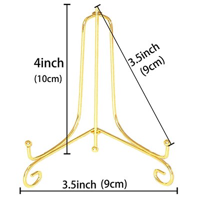 Iron Display Stand Gold Ijzeren Ezel Plaat Display Photo Holder Stand, Displays Foto Frames, Kookboeken, Decoratieve Platen: 4inch