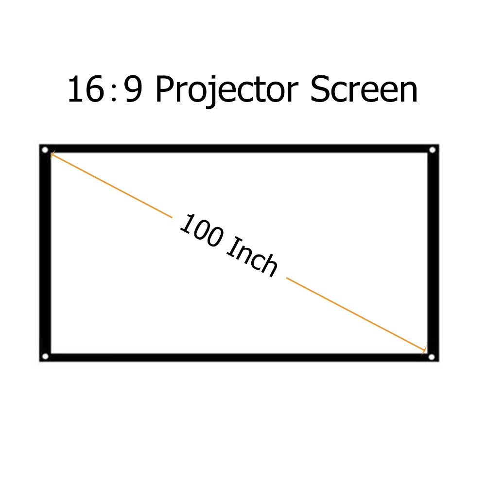 60-150 Inch Studio Video Photo Projector Screen 16:9 HD Projection Screen Anti-Crease Rear Front Projection Movie Screen Outdoor: 100 Inch