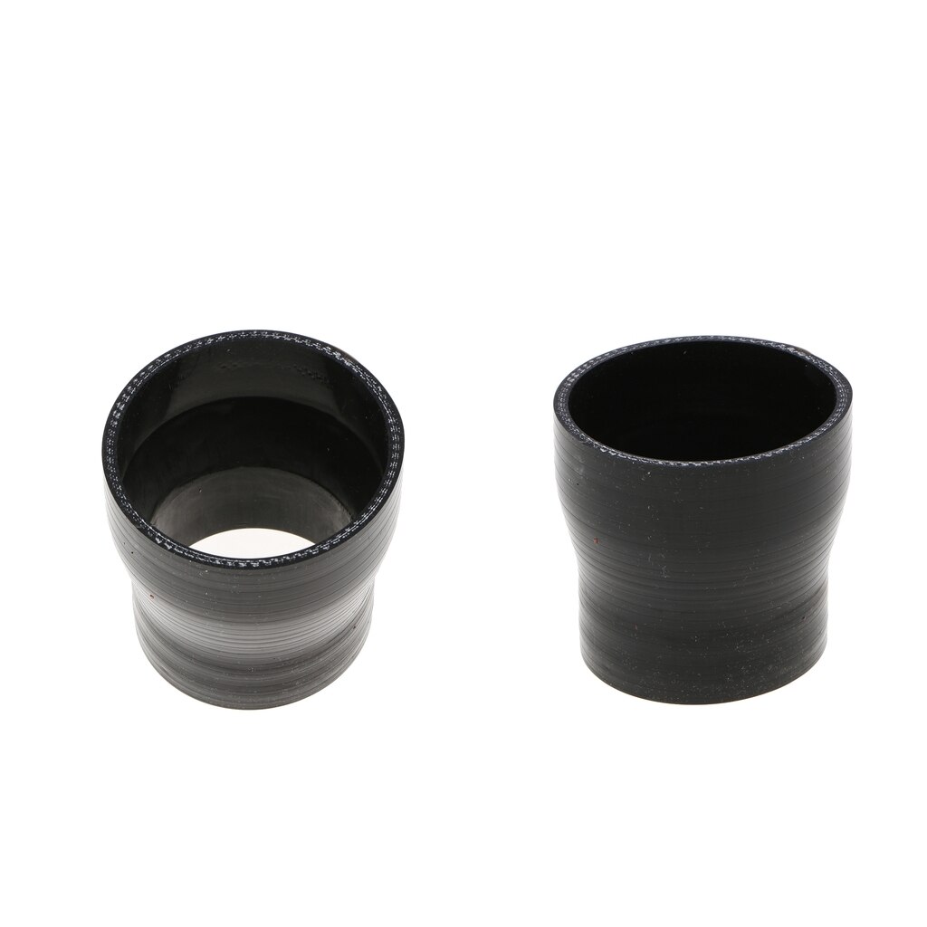 2 st φ 63mm-51mm rak reducer silikon slangadapter för kylare, svart