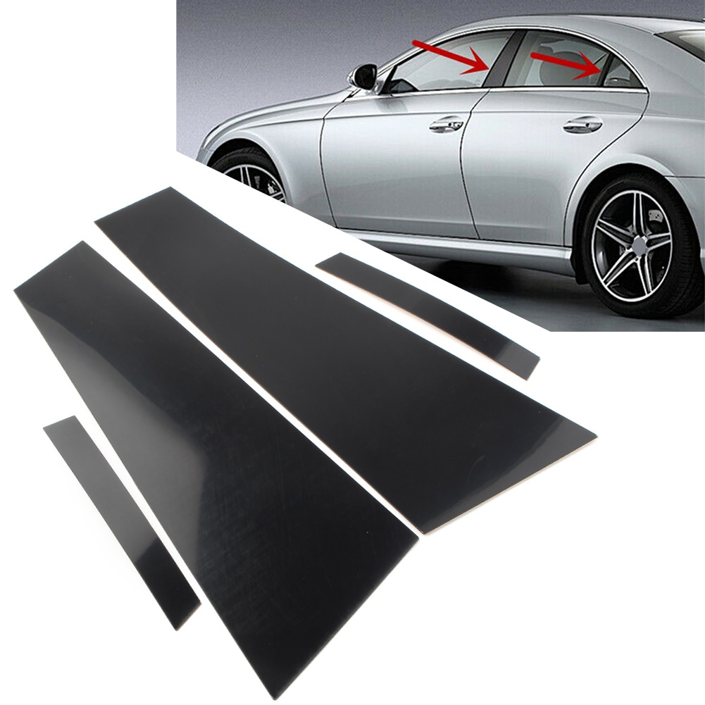 Auto Deur Raam Decoratieve Trim Pijler Post Cover Voor Mercedes Benz Cls C219 2006 2007 Gloss zwart 4 Stks/set