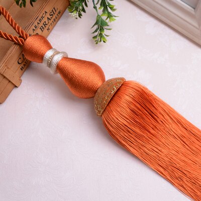 2 teile/los Vorhang Quaste Pinsel Fringe Raffhalter Hängen Gürtel Ball Seile Vorhang Zubehör Tieback Schnalle Wohnkultur: Orange