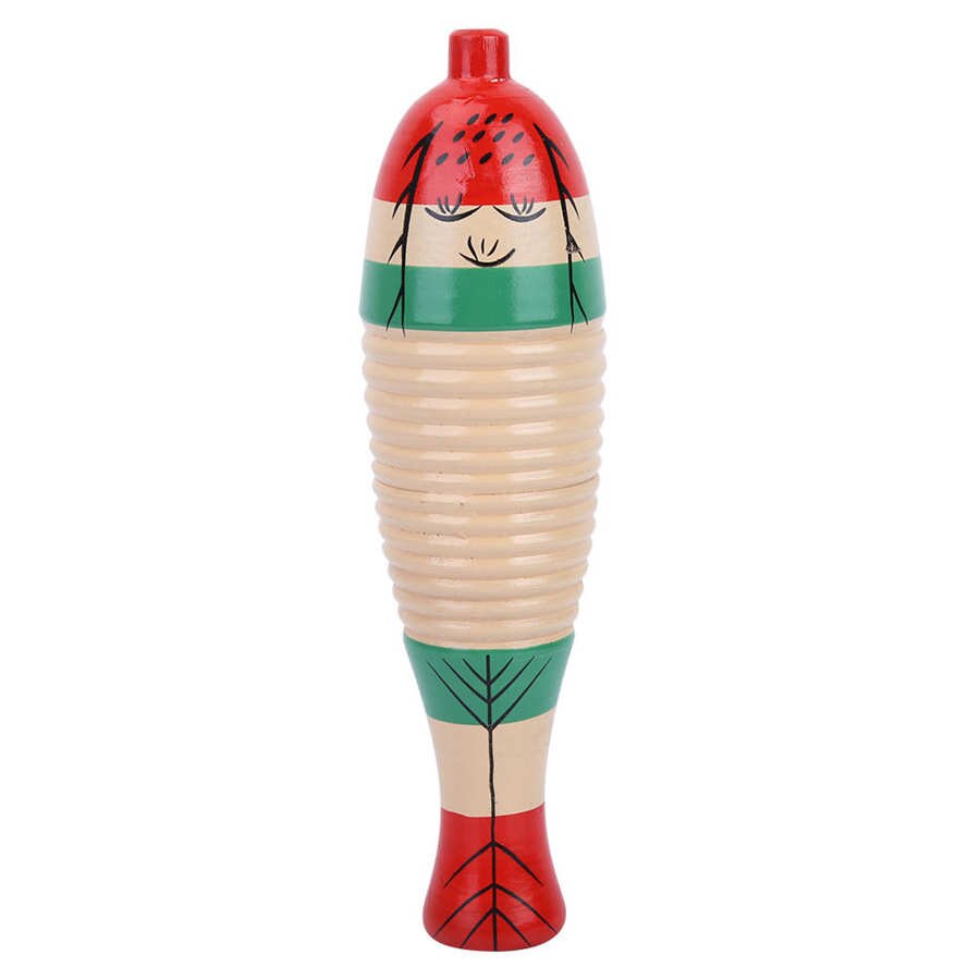 Percussion Instrument Equipped with Scraper Colorful Musical Guiro Instrument Wood 2 Sets for Developing Music Potential Early