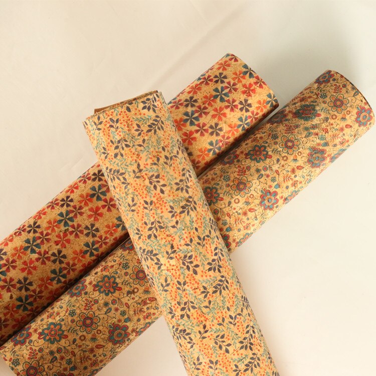 100 x135cm Umwelt Freundliche Natürliche Kork Druck Leder Stoff Gepäck Handtasche Holzmaserung Dekorative Stoff