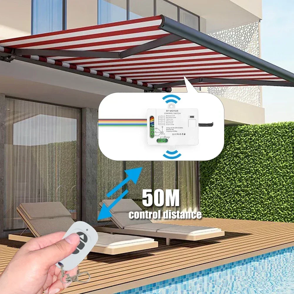 433mhz Wireless Remote Control Switch AC 110V 220V Roller Shutter Motor Receiver Rf Transmitter Limiter switch for Garage Door