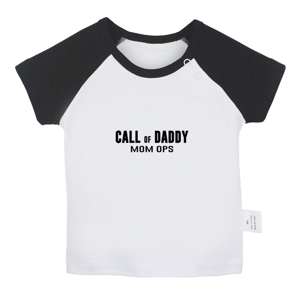 Zomer Call Papa Mama Ops Fun Art Gedrukt Baby Jongens T-shirts Leuke Baby Meisjes Korte Mouwen T-shirt pasgeboren Tops Kleding: BabyCB8168D / 12-18M