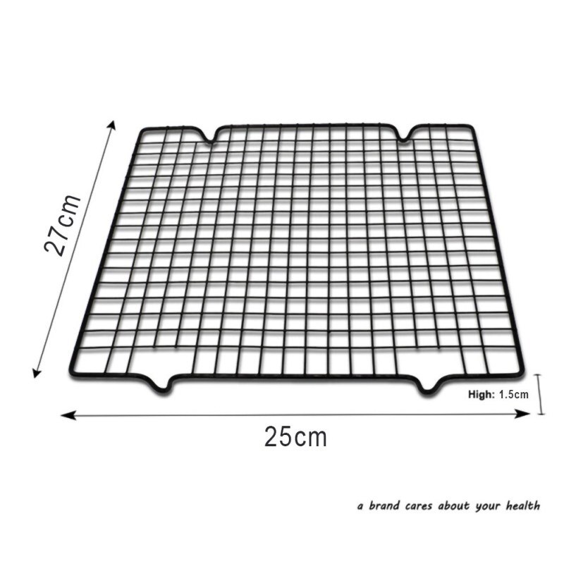 Stainless Steel Wire Grid Cooling Tray Cake Biscuit Food Rack Oven Kitchen Baking Pizza Bread Barbecue Cookie Holder Shelf: L