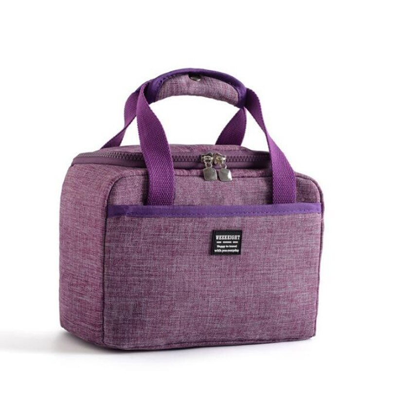 Värmeisolerad lunchlåda tote svalare handväska bento påse middag behållare skolmat förvaringsväskor bärbar lunchpåse: Lila