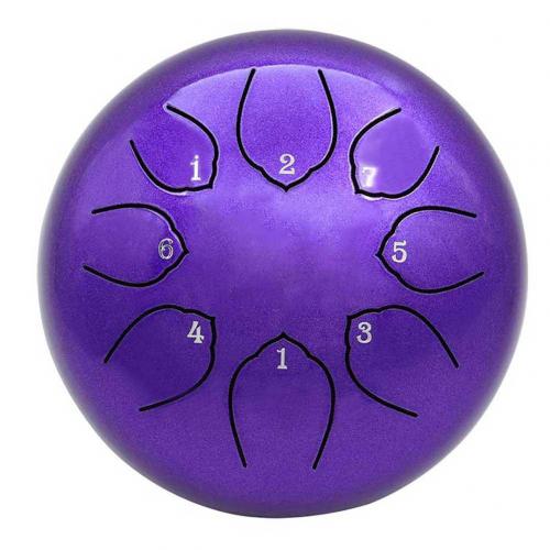 6 Inch 8 Tone C Key Buddhist Chanting Sound Healing Meditation Singing Drum music instrument Drum accessories: Purple