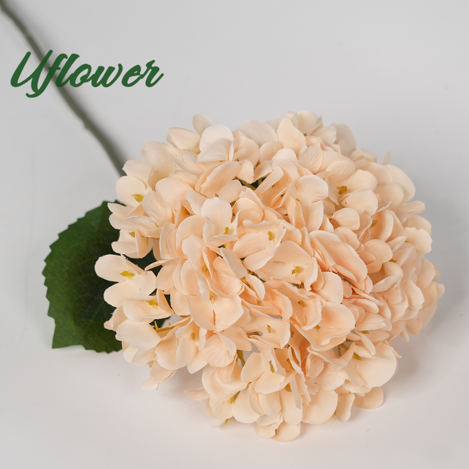 Bouquet d'hortensia en soie de fleurs artificielles de 58cm, pour mariage, fête à domicile, accessoires de décoration de Table de salon: jaune clair