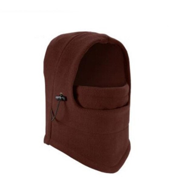 1 Pcs Thermische Fleece Cap Motorfiets Gezichtsmasker Mannen Schedel Caps Helm Balaclava Bandana Gezicht Shield Running Fietsen Hoed Winddicht: Coffee - 1Pcs