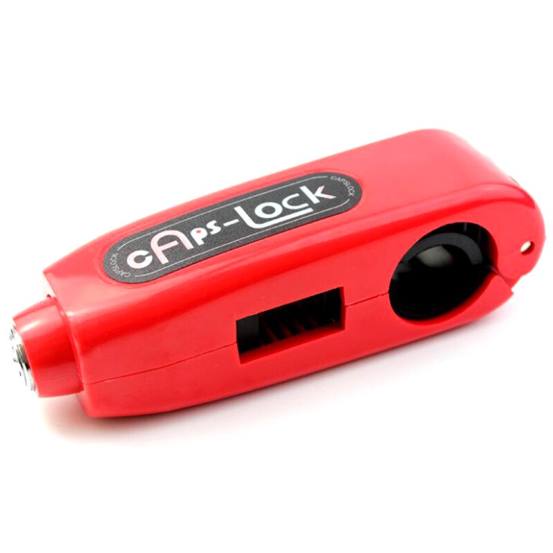 Motorfiets Stuur Bar Grip Remhendel Lock Anit Diefstal Beveiliging Caps-Lock: Rood