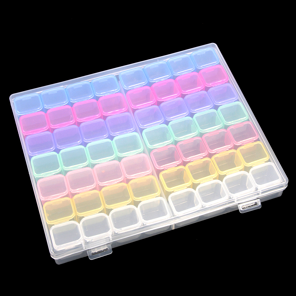 Diamond Nail Art Embroidery Tools Accessories Transparent Plastic Storage Box Diamond Painting Stone Mosaic Container Suitcase