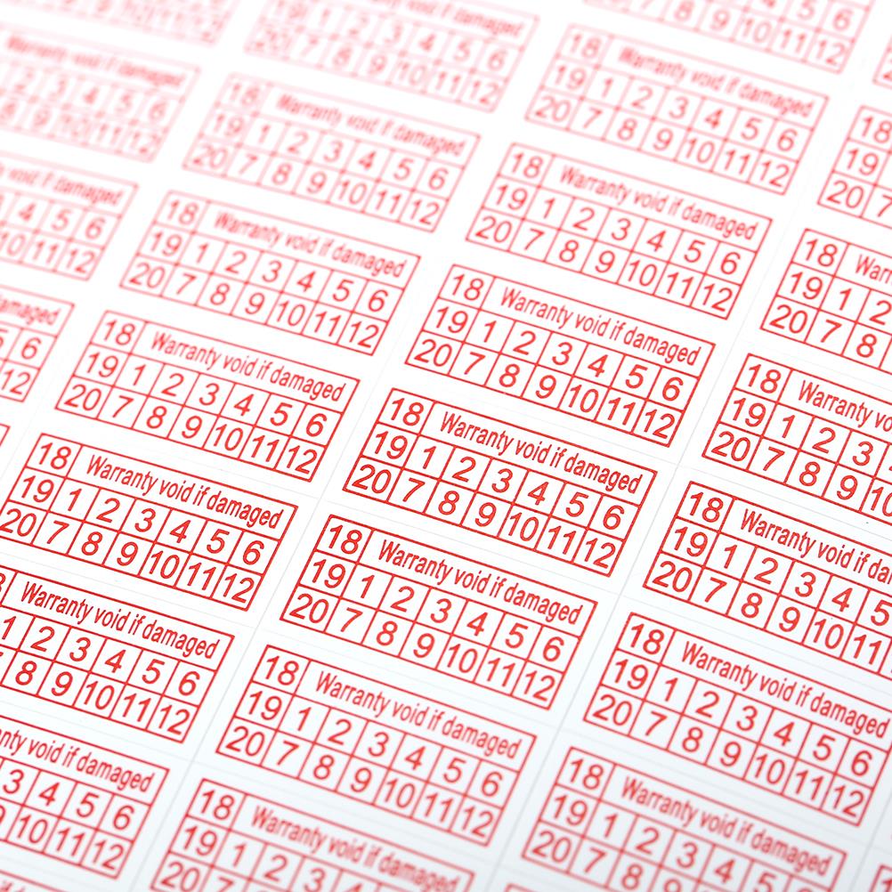 200pcs/pack Warranty Void If Removed Sticker Year Red Color Rectangle Shape Fragile Label