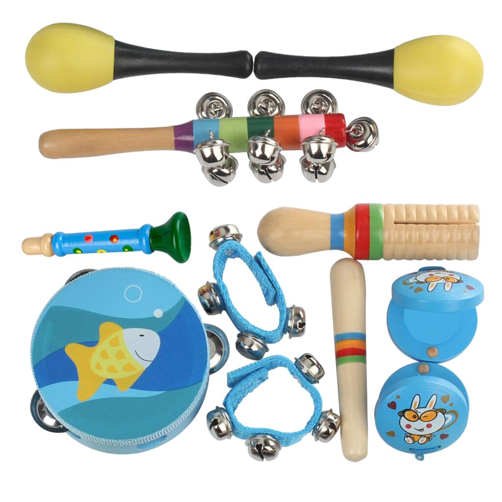 11 Pcs Music Rhythm Percussion Set For Children Kids Early Learning Education Musical Instruments