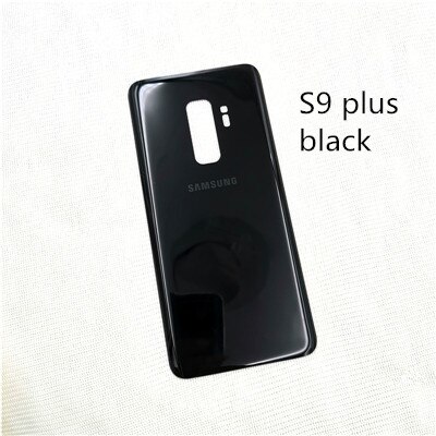 Samsung Galaxy S9 Plus 3D cubierta de batería trasera de cristal Samsung s9plus cubierta de la puerta de reemplazo de la cáscara trasera y etiqueta adhesiva: s9 plus black