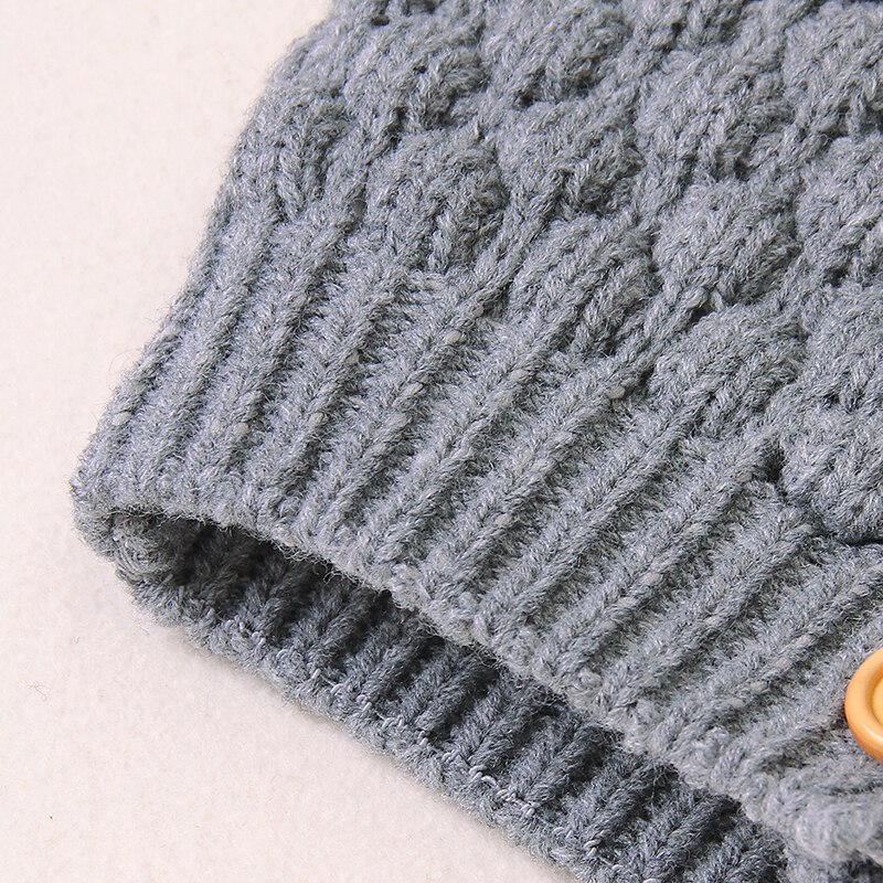 Spædbarn drenge langærmet sweater akryl piger sød solid frakke plysbold behageligt overtøj