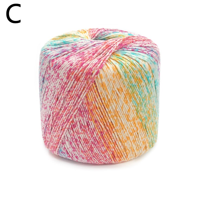 50g/ball peigné fantaisie Section-teint arc-en-ciel dentelle fil 100% coton pour bricolage à la main tricot Crochet châle écharpe fil été fils: C