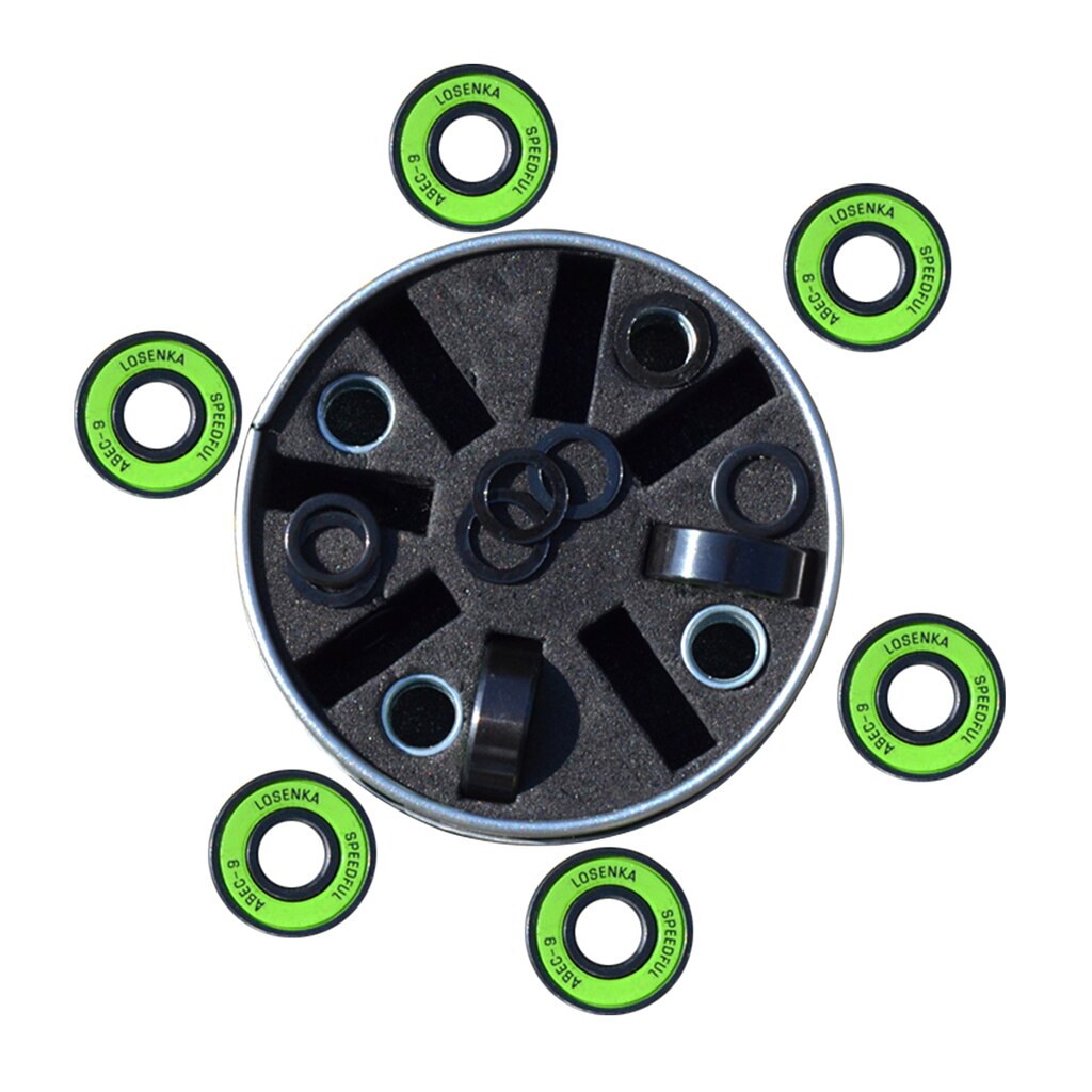 Premium Skateboard Bearings Pro Longboard Bearings ABEC-9 with Storage Box Steel Bearings Skateboard Roller Wheel