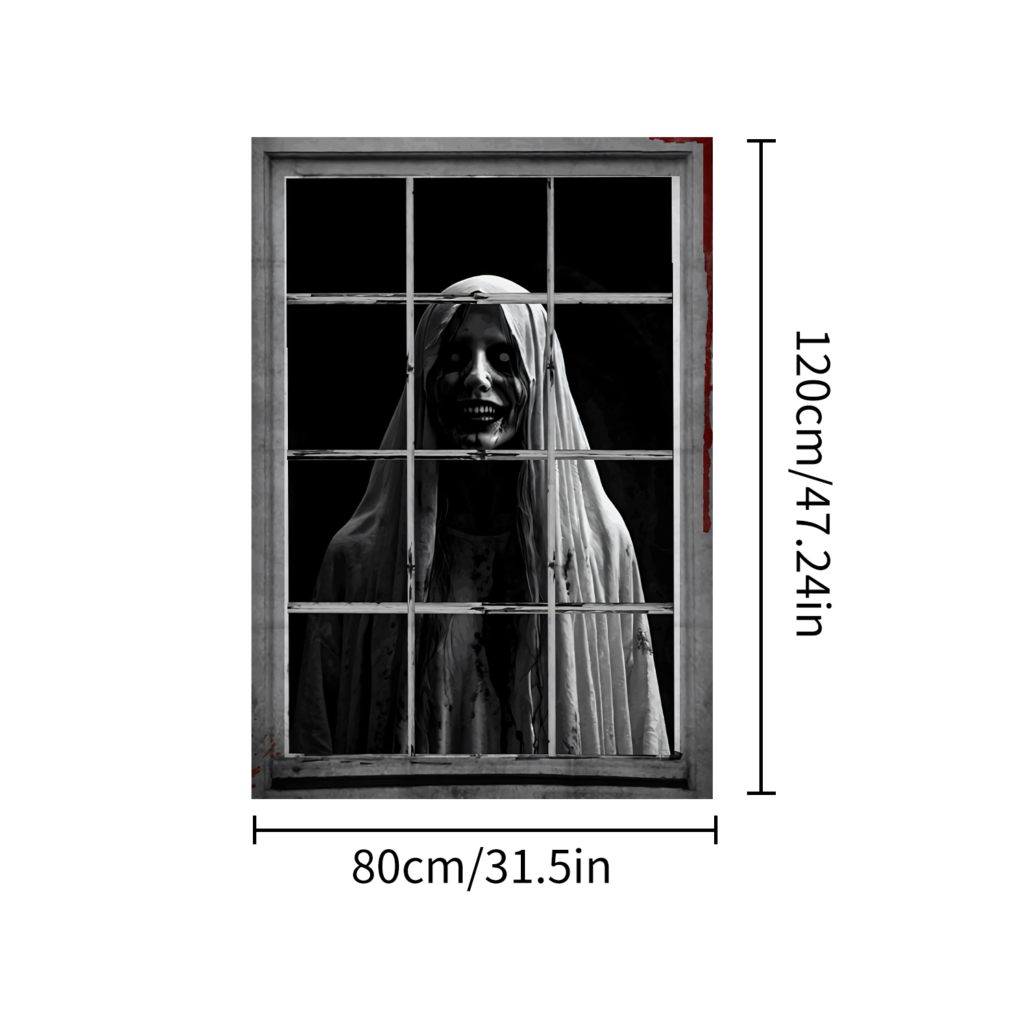 Grusel-Halloween-Tür- und Fensterdekoration Ich bin Freien, Szenenatmosphäbetreffend liefert gruselige festliche Dekoration für Höhle Vorderhof und das Haus: WEISS