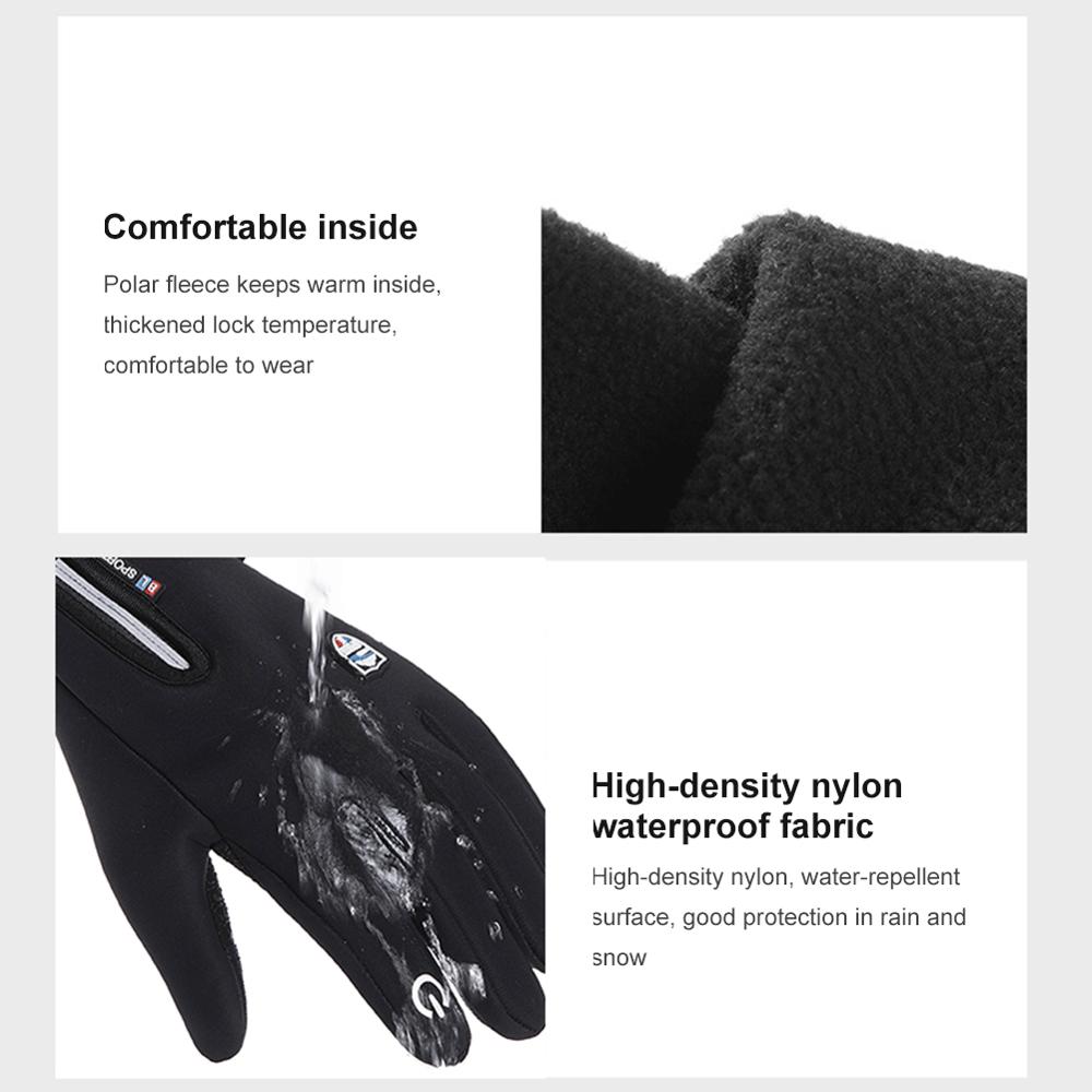 Waterdichte Winter Warme Handschoenen Mannen Ski Handschoenen Snowboard Handschoenen Motorrijden Winter Touchscreen Sneeuw Windstopper Handschoenen