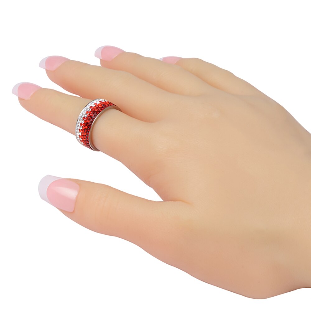 Chanfar 6 7 8 9 10 størrelser aaa krystall ring kjærlighet sjarm rustfritt stål ringer for kvinner kvinnelige mannlige smykker