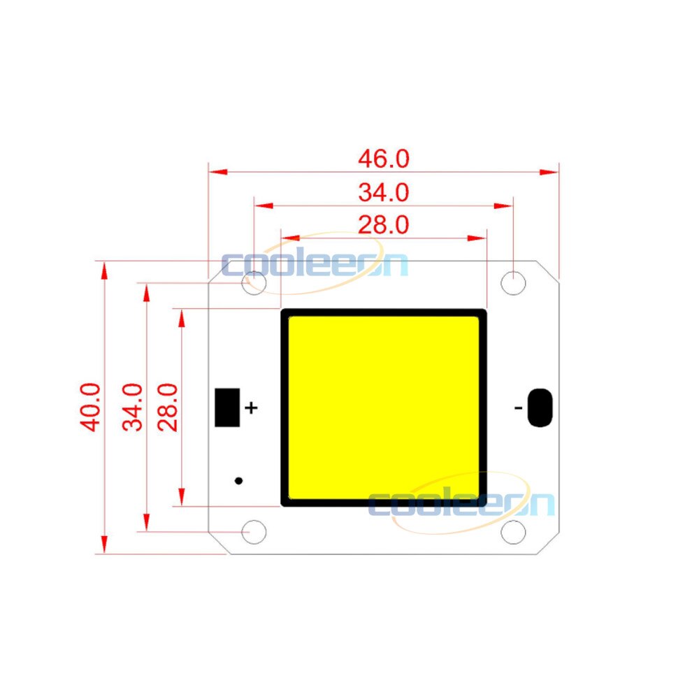 4640 50W 30V 36V Schijnwerper Led Chip Super Heldere Cob Led Lichtbron Warm Natuurlijke Koud Wit lamp Voor Schijnwerpers 46x40mm