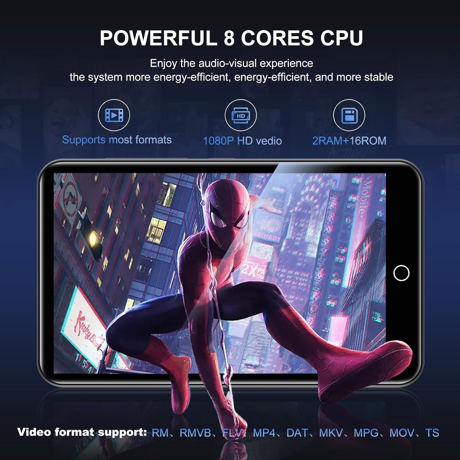 80GB MP3-Player Android 9,0 mit Bluetooth und WLAN, 6,5-Zoll-Touchscreen mit Lautsprechern, FM-Radio, E-Books, Kapazität bis zu 4,0 GB