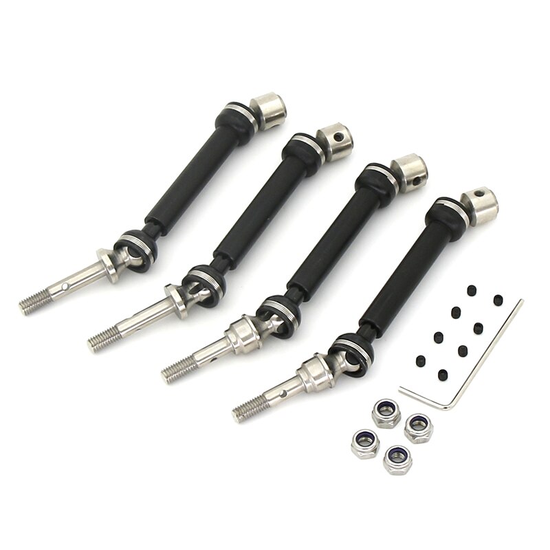 Hårdstål splines cvd sväng drivaxel axlar 115-139mm för 1/10 skala traxxas snedstreck 4 x 4 rustler vxl stampede rc crawler: Vit